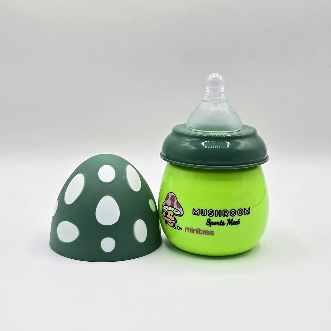 Feeding Bottle 180ml – Wide Neck | Cute Mushroom Design