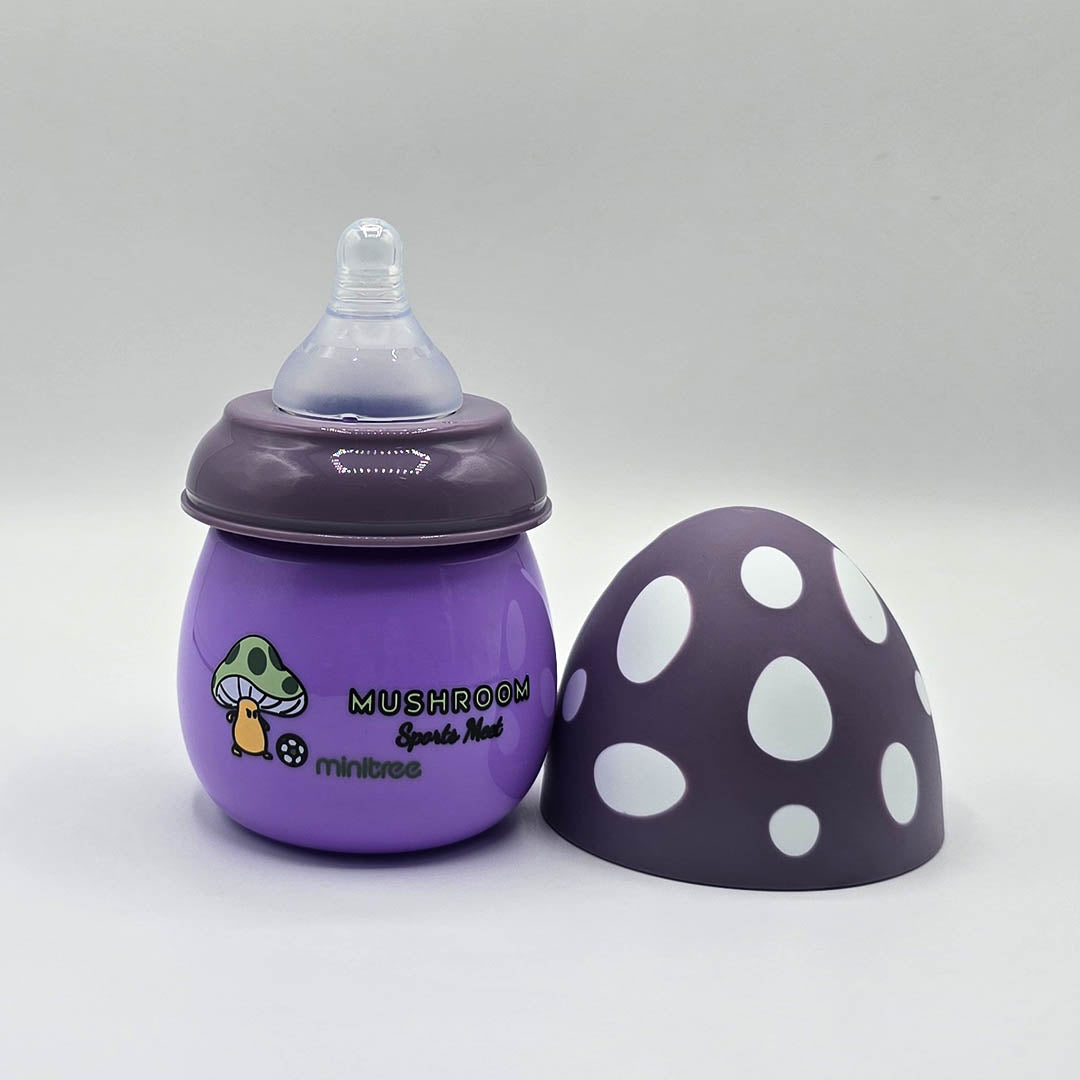 Feeding Bottle 180ml – Wide Neck | Cute Mushroom Design