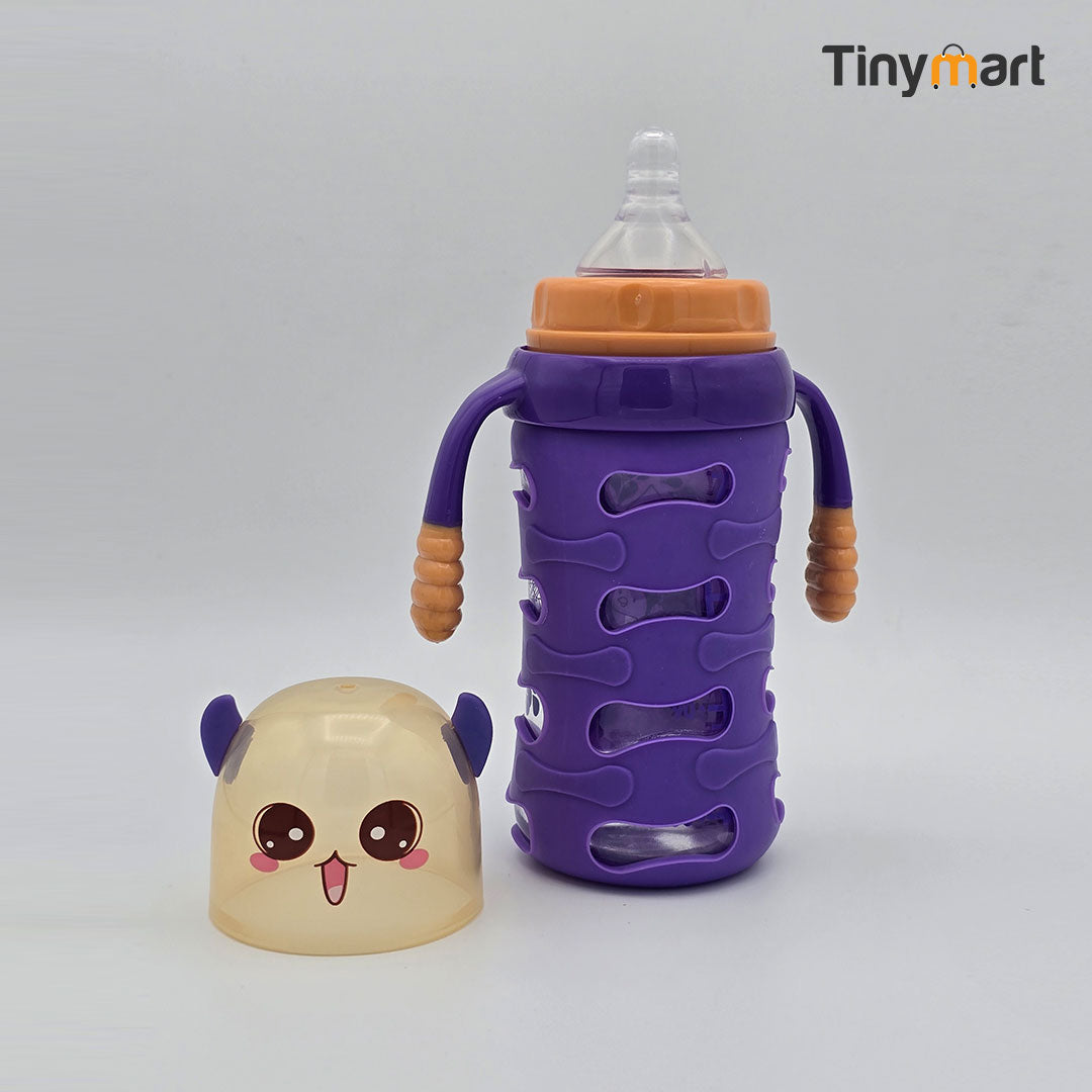 Hello Baby Glass Feeding Bottle 240ML 8-OZ Wide Neck Nipple