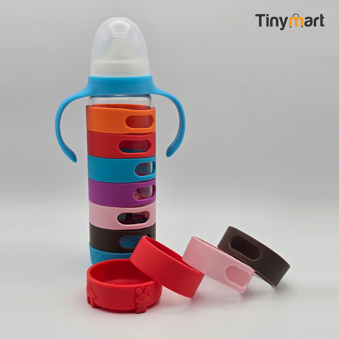 Hello Baby Glass Feeding Bottle 240ML 8-OZ Standard Neck Nipple