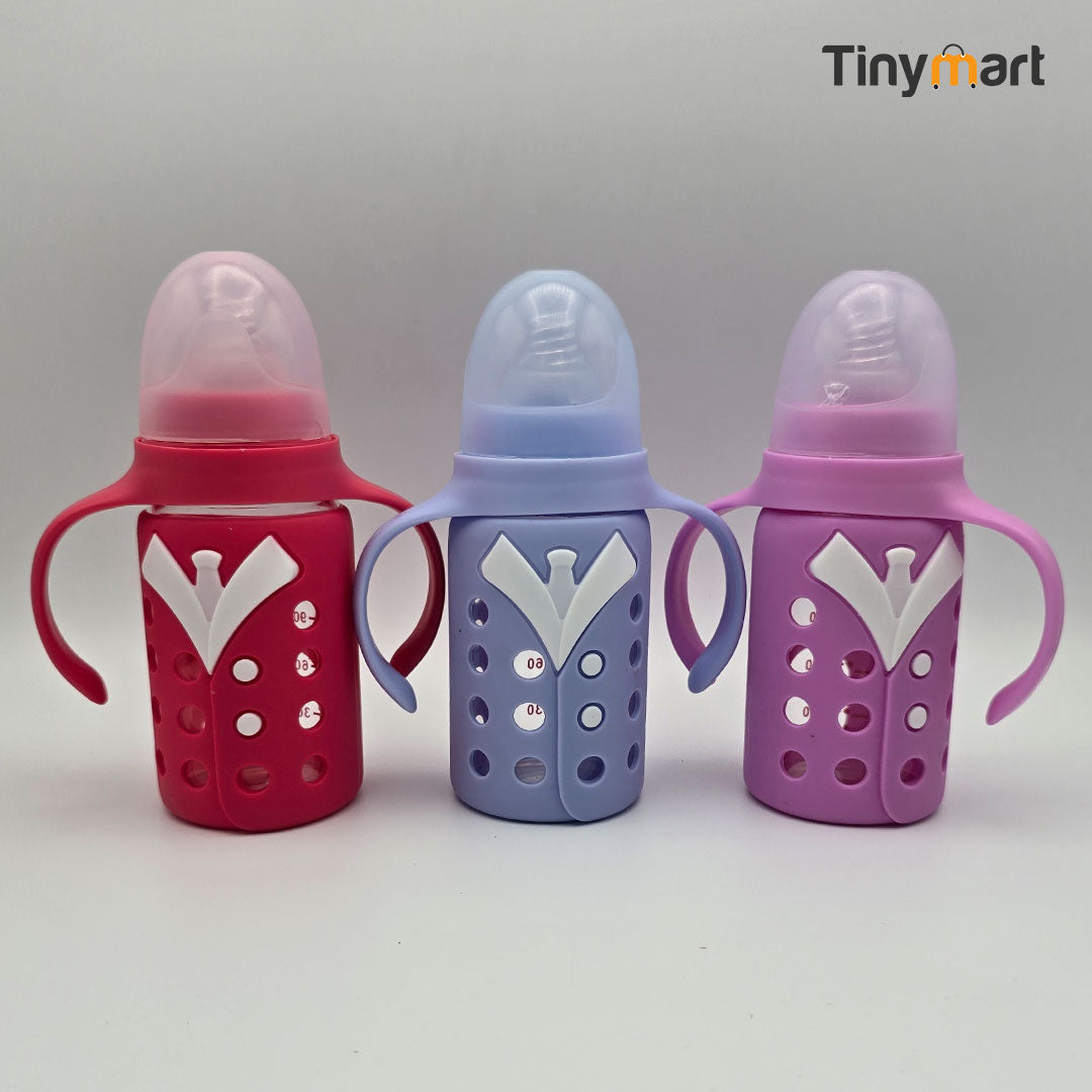 Hello Baby Glass Feeding Bottle 120ML 5-OZ Standard Neck Nipple