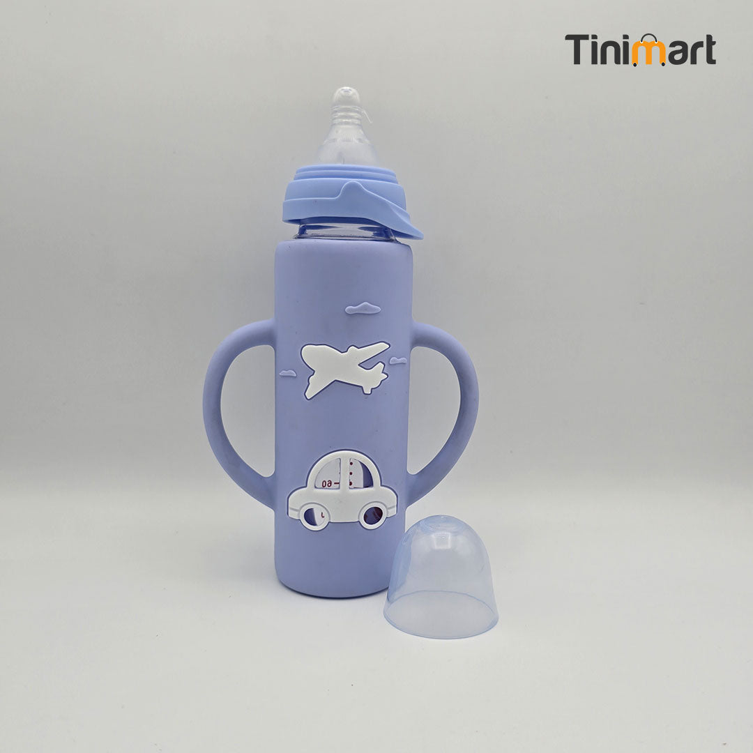 WeHappy Baby Glass Feeding Bottle 240ML 9-OZ Standard Neck Nipple