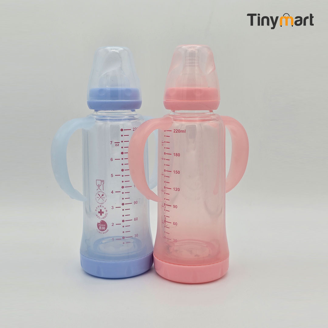 Pretty Baby Glass Feeding Bottle 220ML 7-OZ Standard Neck Nipple