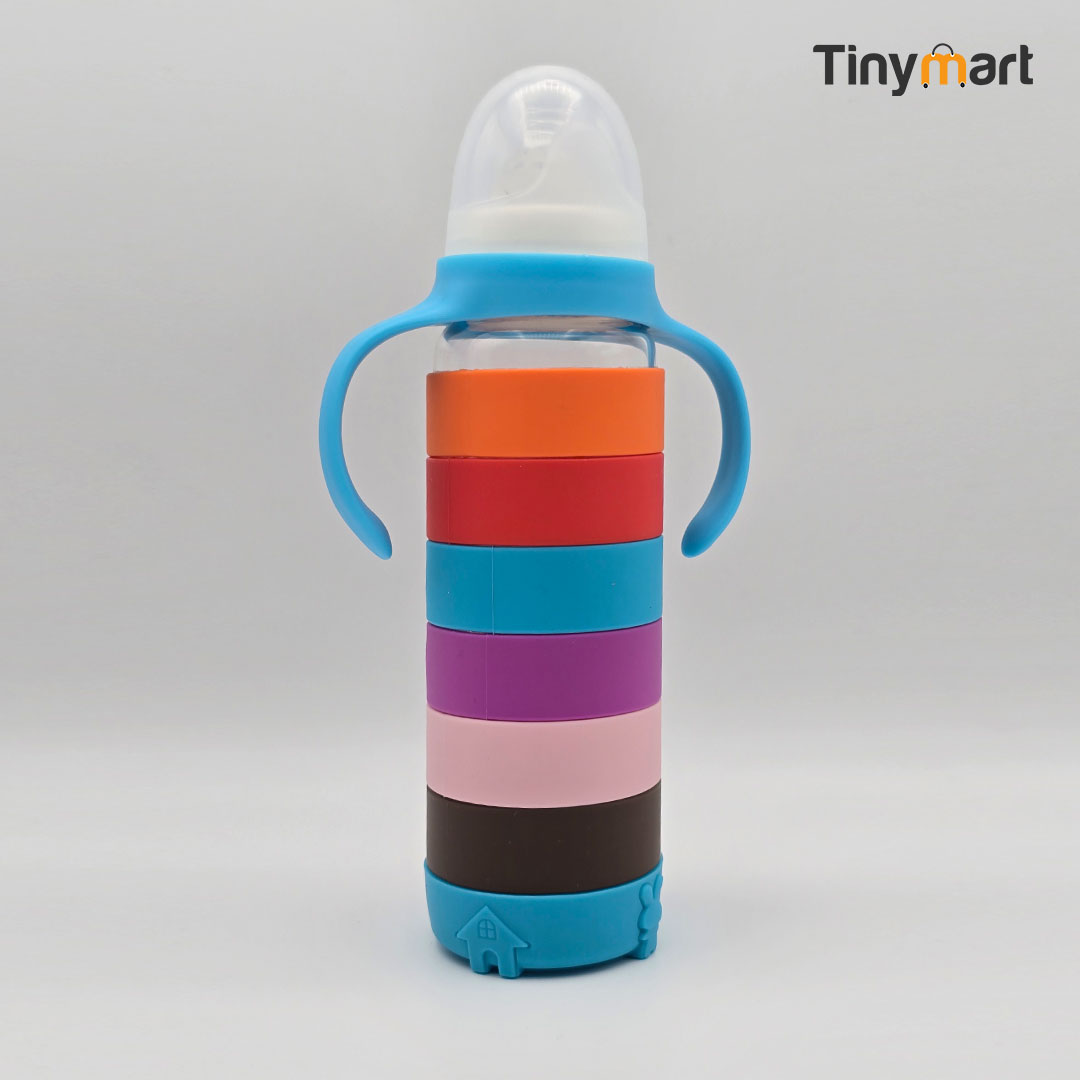 Hello Baby Glass Feeding Bottle 240ML 8-OZ Standard Neck Nipple