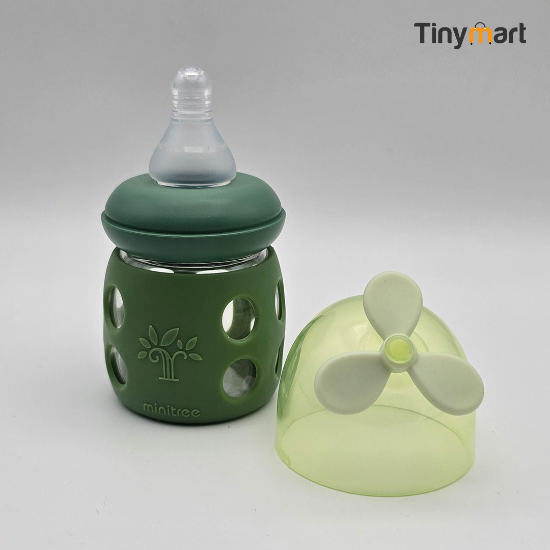 Minitree Glass Feeding Bottle 60ML 2-OZ Standard Neck Nipple