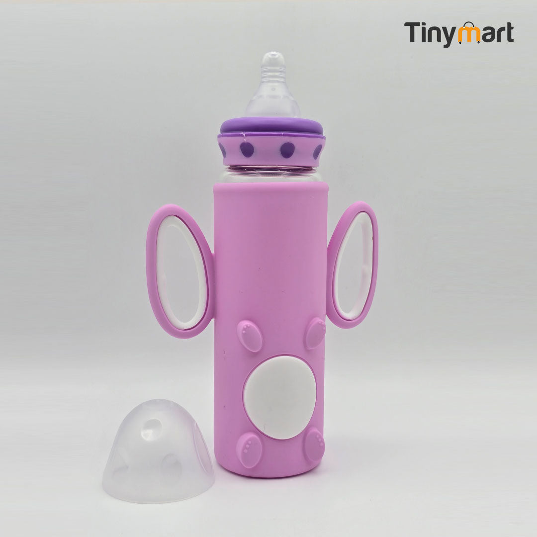 Minitree Glass Feeding Bottle 240ML 9-OZ Standard Neck Nipple