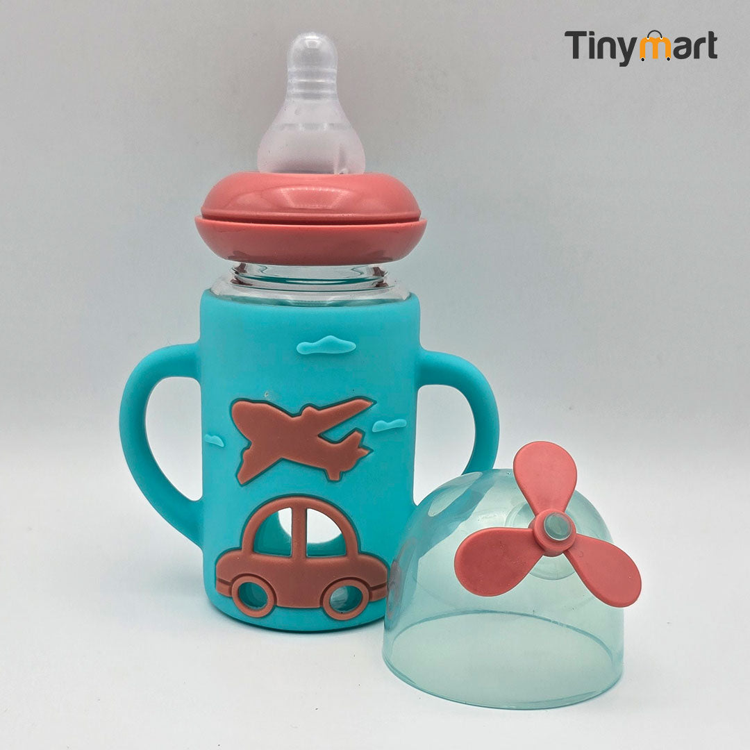 WeHappy Glass Feeding Bottle 120ML 4-OZ Standard Standard Neck Nipple