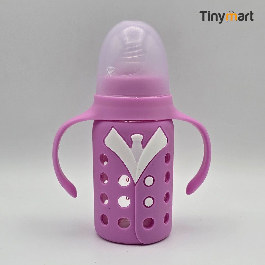 Hello Baby Glass Feeding Bottle 120ML 5-OZ Standard Neck Nipple