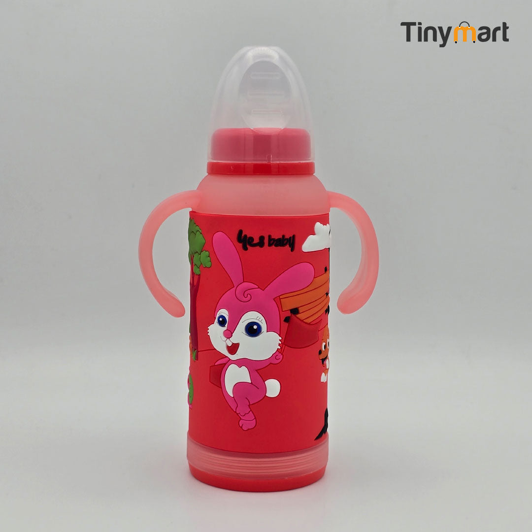 Hello Baby Glass Feeding Bottle 200ML 7-OZ Standard Neck Nipple
