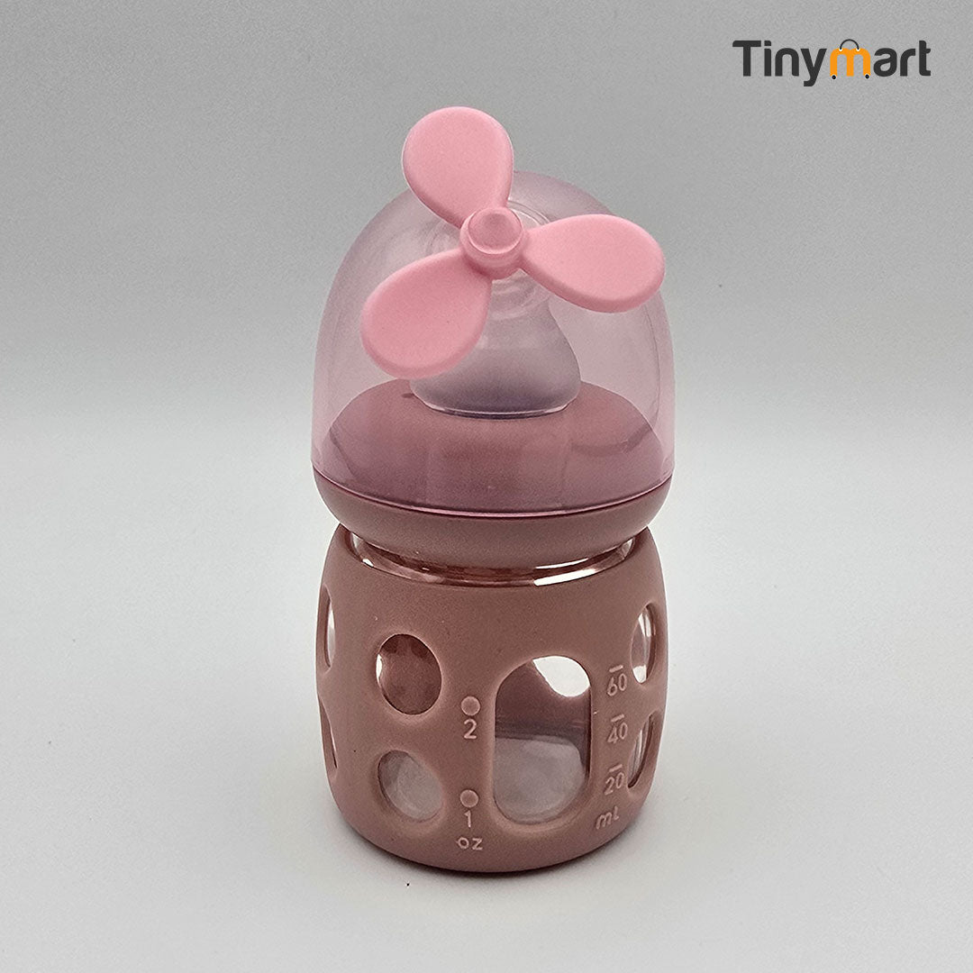 Minitree Glass Feeding Bottle 60ML 2-OZ Standard Neck Nipple
