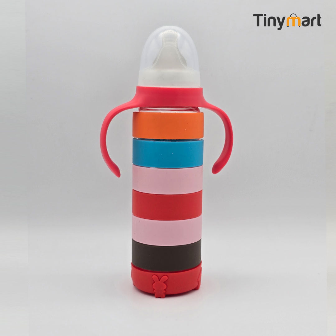 Hello Baby Glass Feeding Bottle 240ML 8-OZ Standard Neck Nipple