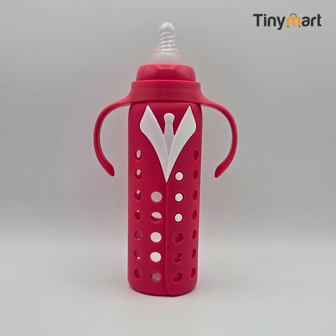 Hello Baby Glass Feeding Bottle 240ML 8-OZ Standard Neck Nipple