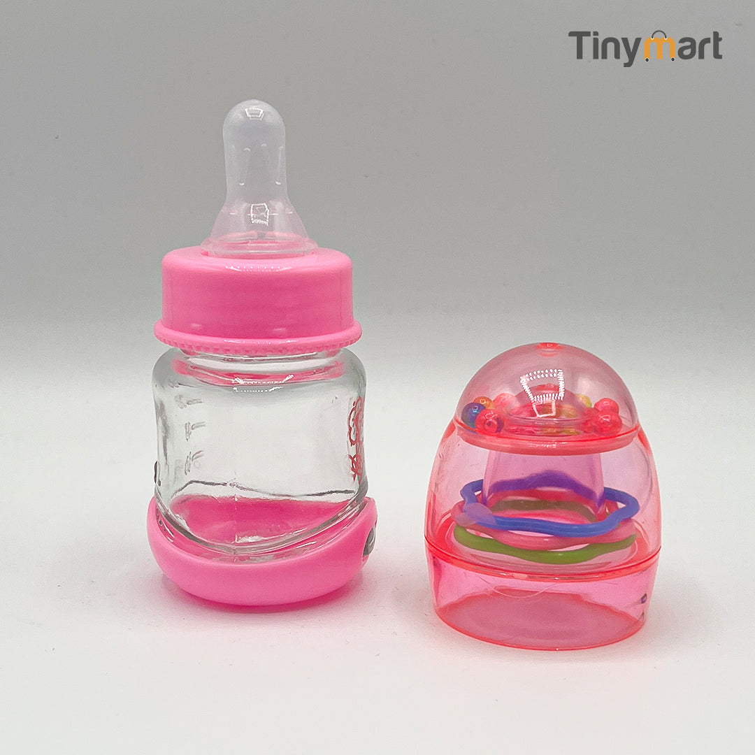 BabyLuck Glass Feeding Bottle 60ML 2-OZ Standard Neck Nipple