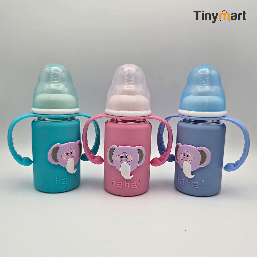 Yes Baby Glass Feeding Bottle 120ML 5-OZ Standard Neck Nipple