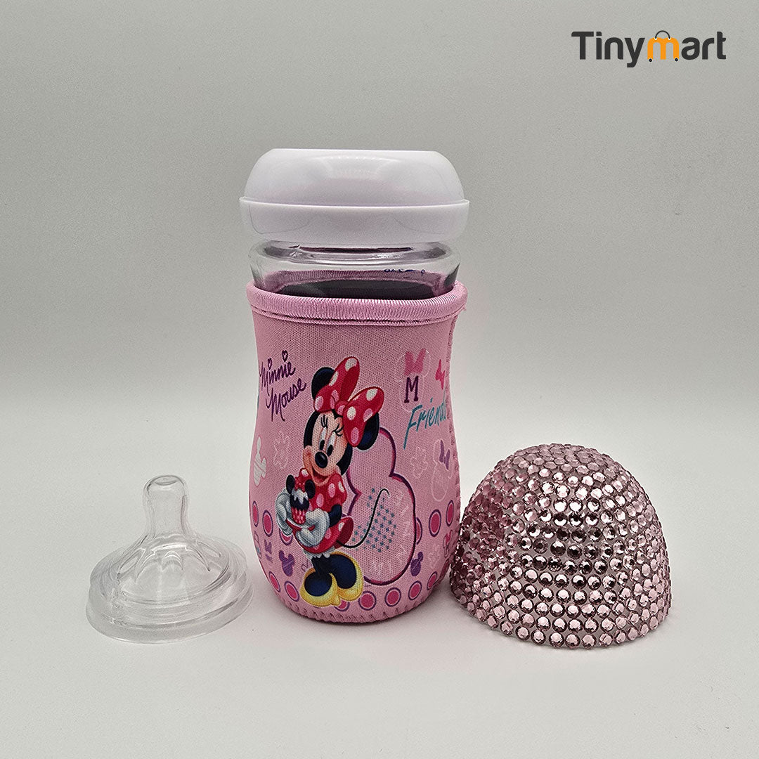 Avat Glass Feeding Bottle 240ML 8-OZ Natural Nipple