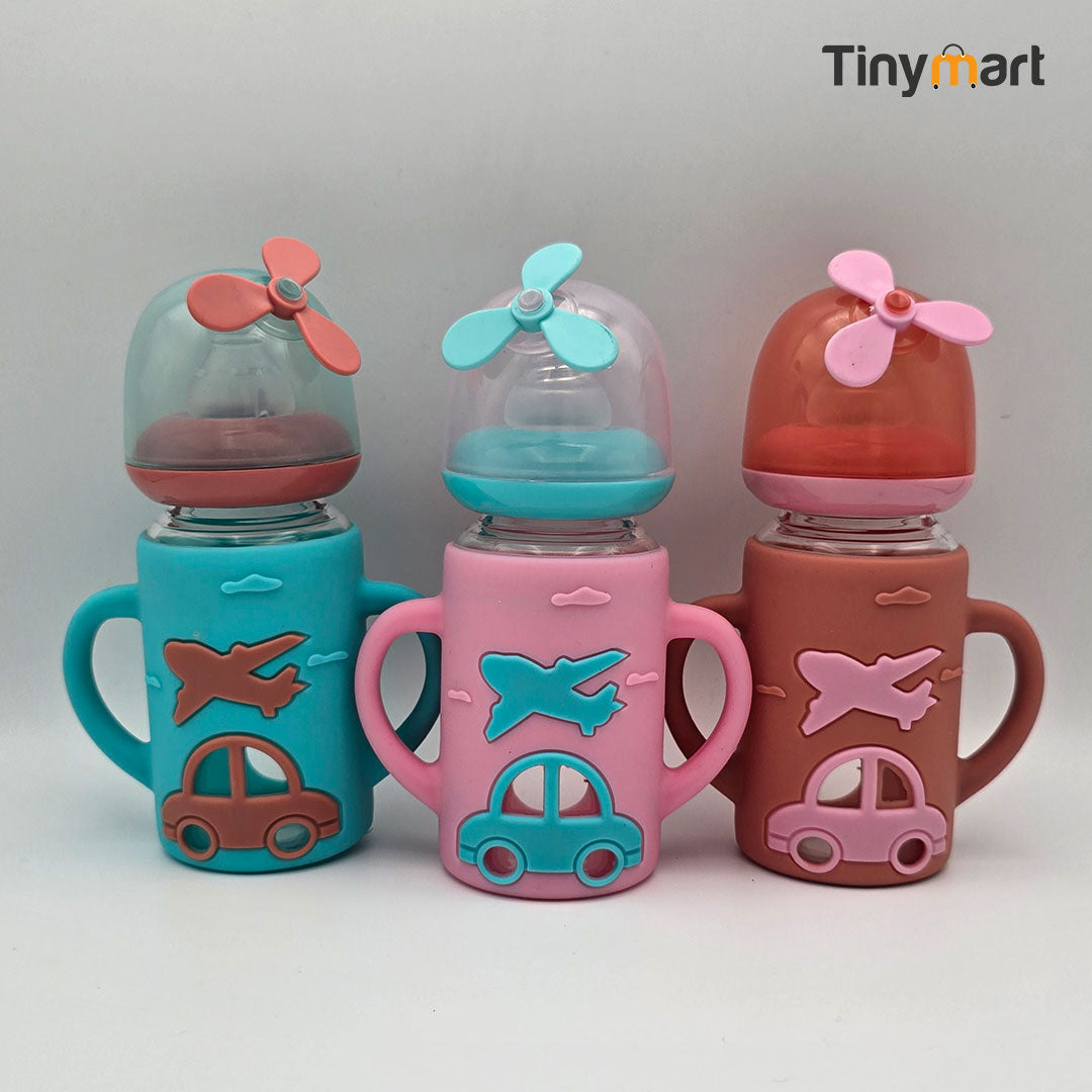 WeHappy Glass Feeding Bottle 120ML 4-OZ Standard Standard Neck Nipple