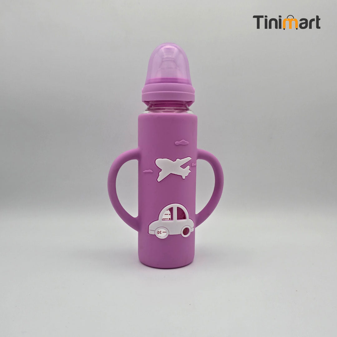 WeHappy Baby Glass Feeding Bottle 240ML 9-OZ Standard Neck Nipple