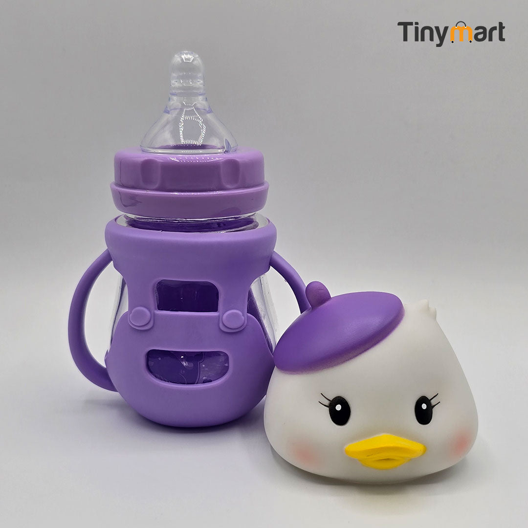 FishBaby Glass Feeding Bottle 150ML 6-OZ Wide Neck