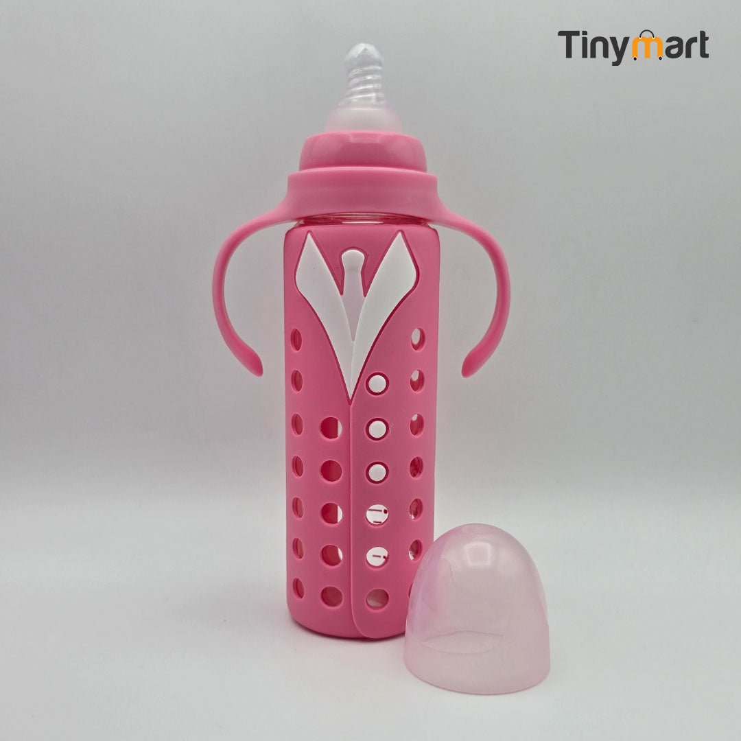 Hello Baby Glass Feeding Bottle 240ML 8-OZ Standard Neck Nipple
