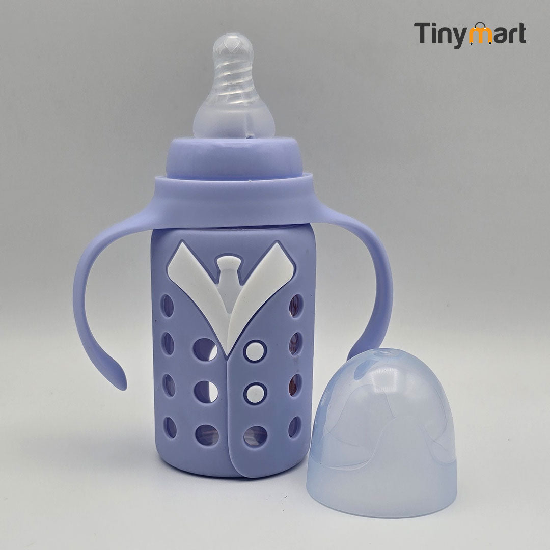 Hello Baby Glass Feeding Bottle 120ML 5-OZ Standard Neck Nipple
