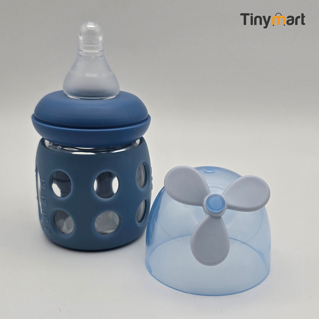Minitree Glass Feeding Bottle 60ML 2-OZ Standard Neck Nipple