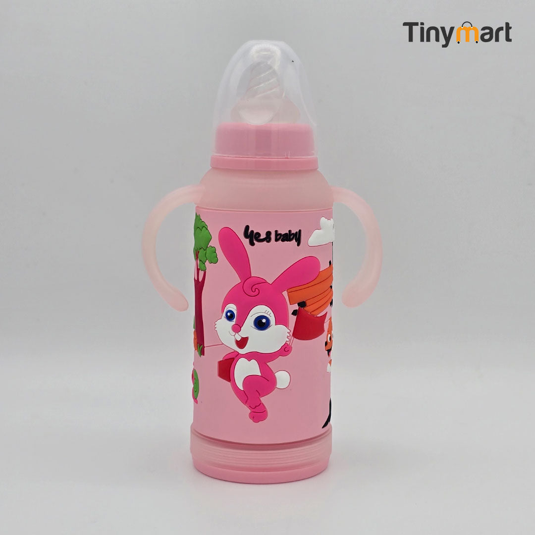 Hello Baby Glass Feeding Bottle 200ML 7-OZ Standard Neck Nipple