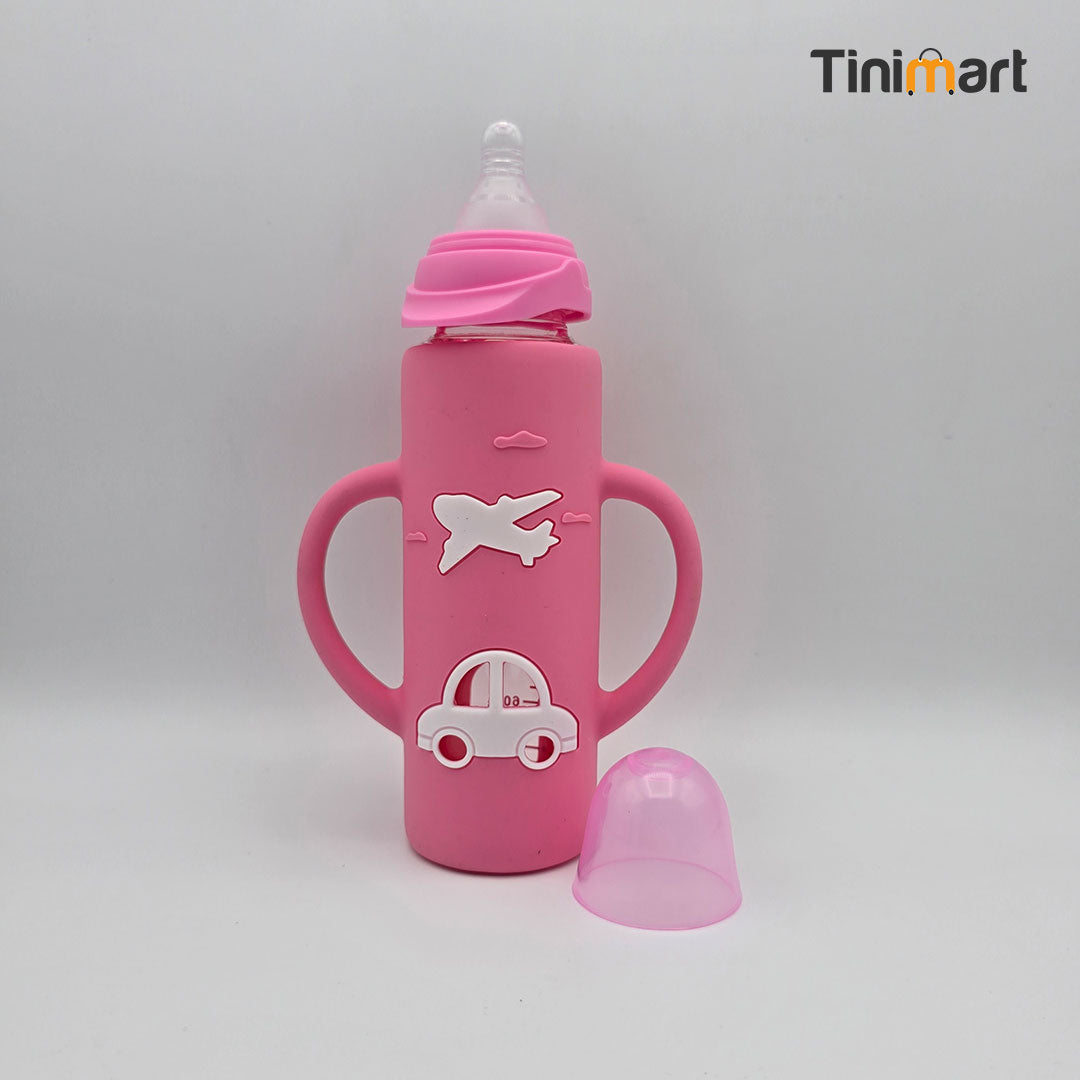 WeHappy Baby Glass Feeding Bottle 240ML 9-OZ Standard Neck Nipple