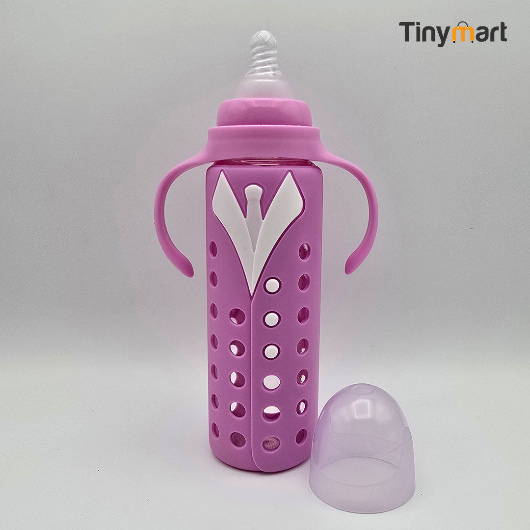 Hello Baby Glass Feeding Bottle 240ML 8-OZ Standard Neck Nipple