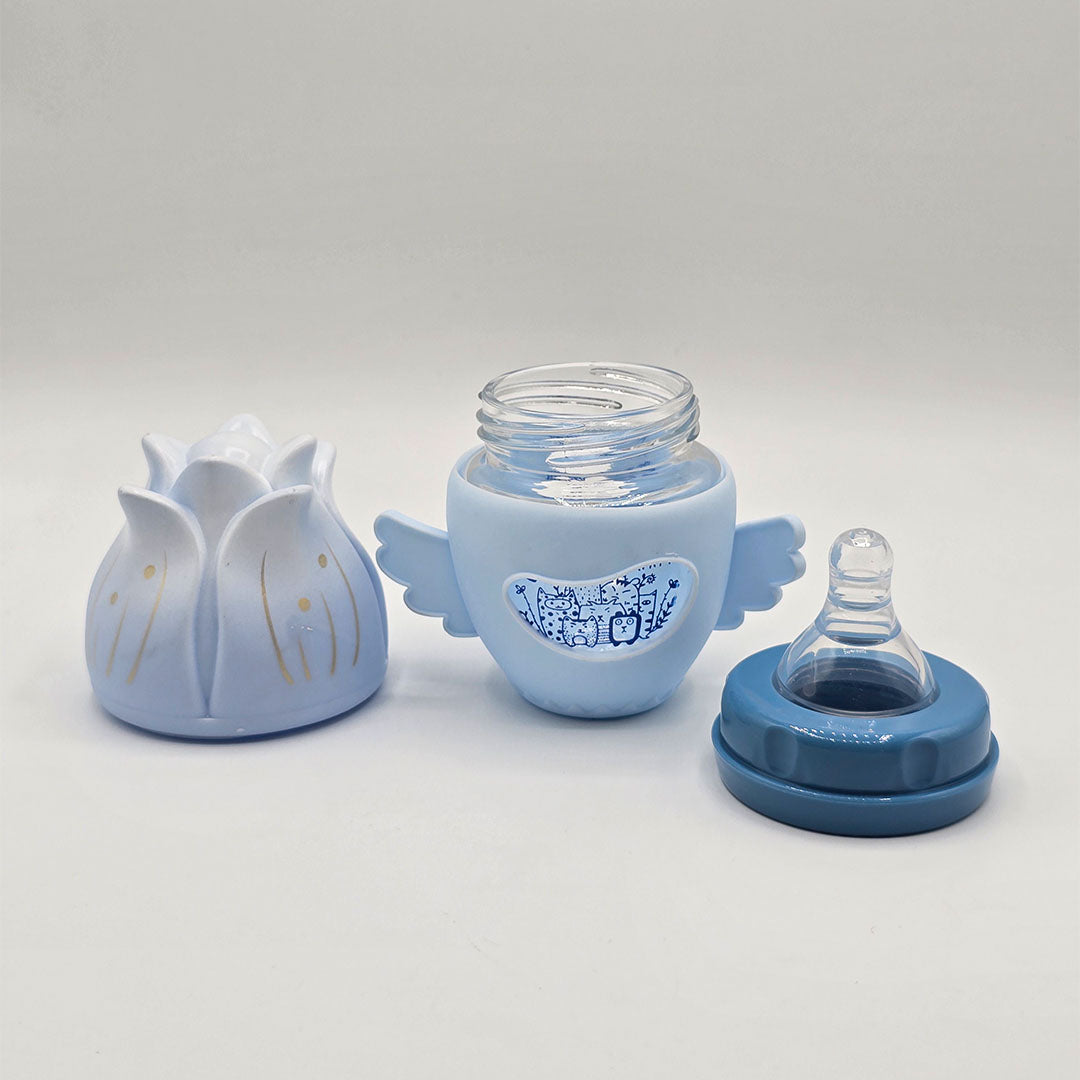 Glass Feeding Bottle – 80ml / 3 oz – Wide Neck Nipple