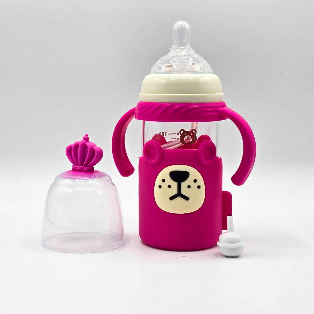 Cute Bear Baby Feeder – Wide Neck Glass 160ml (6oz)