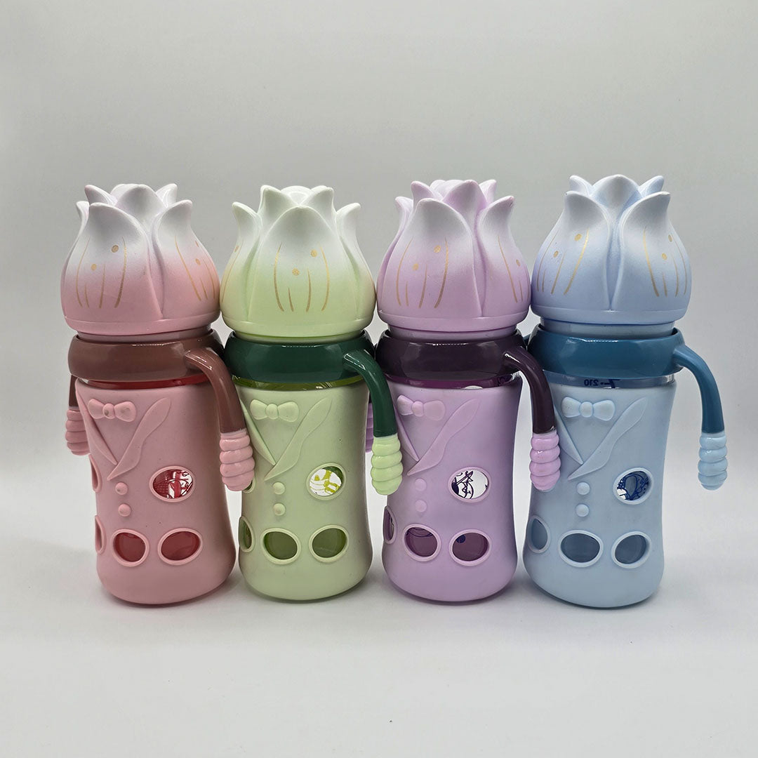 Glass Feeding Bottle – 240ml / 8 oz – Wide Neck Nipple