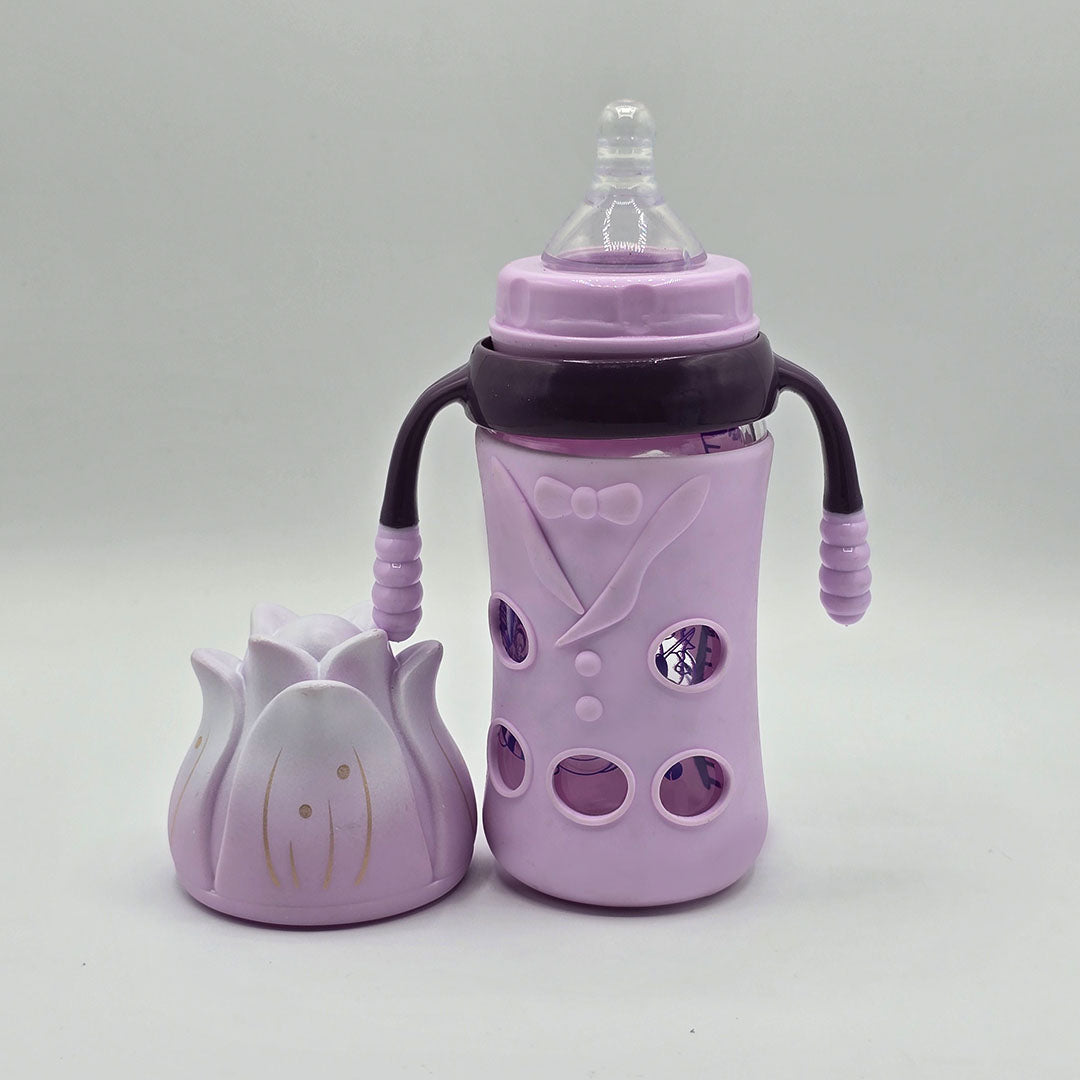 Glass Feeding Bottle – 240ml / 8 oz – Wide Neck Nipple
