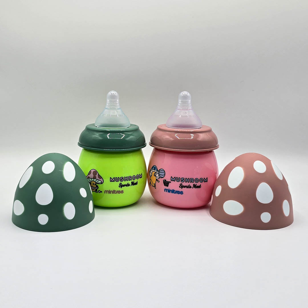 Feeding Bottle 180ml – Wide Neck | Cute Mushroom Design