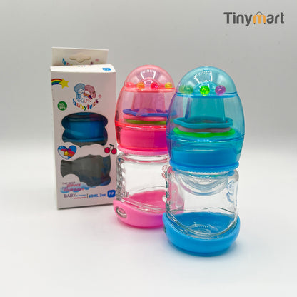 BabyLuck Glass Feeding Bottle 60ML 2-OZ Standard Neck Nipple