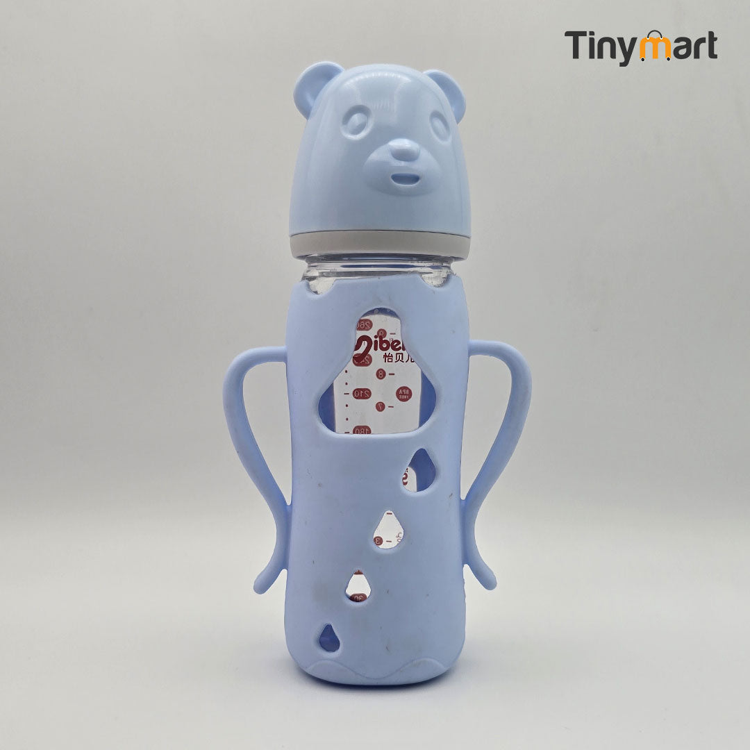 Hello Baby Glass Feeding Bottle 240ML 8-OZ Natural Nipple