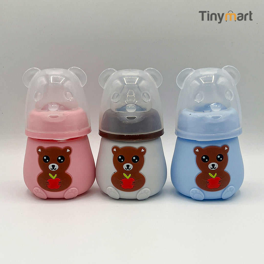 Hello Baby Glass Feeding Bottle 80ML 2-OZ Wide Neck Nipple