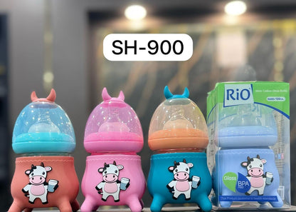 Reo Glass Feeding Bottle 120ML 4-OZ Standard Wide Neck Nipple