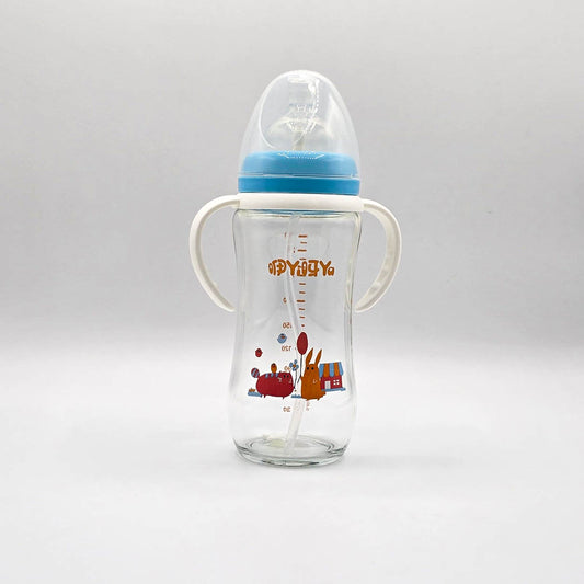 Glass Feeding Bottle 260ML 9-OZ Wide Neck