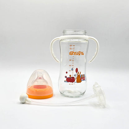 Glass Feeding Bottle 260ML 9-OZ Wide Neck
