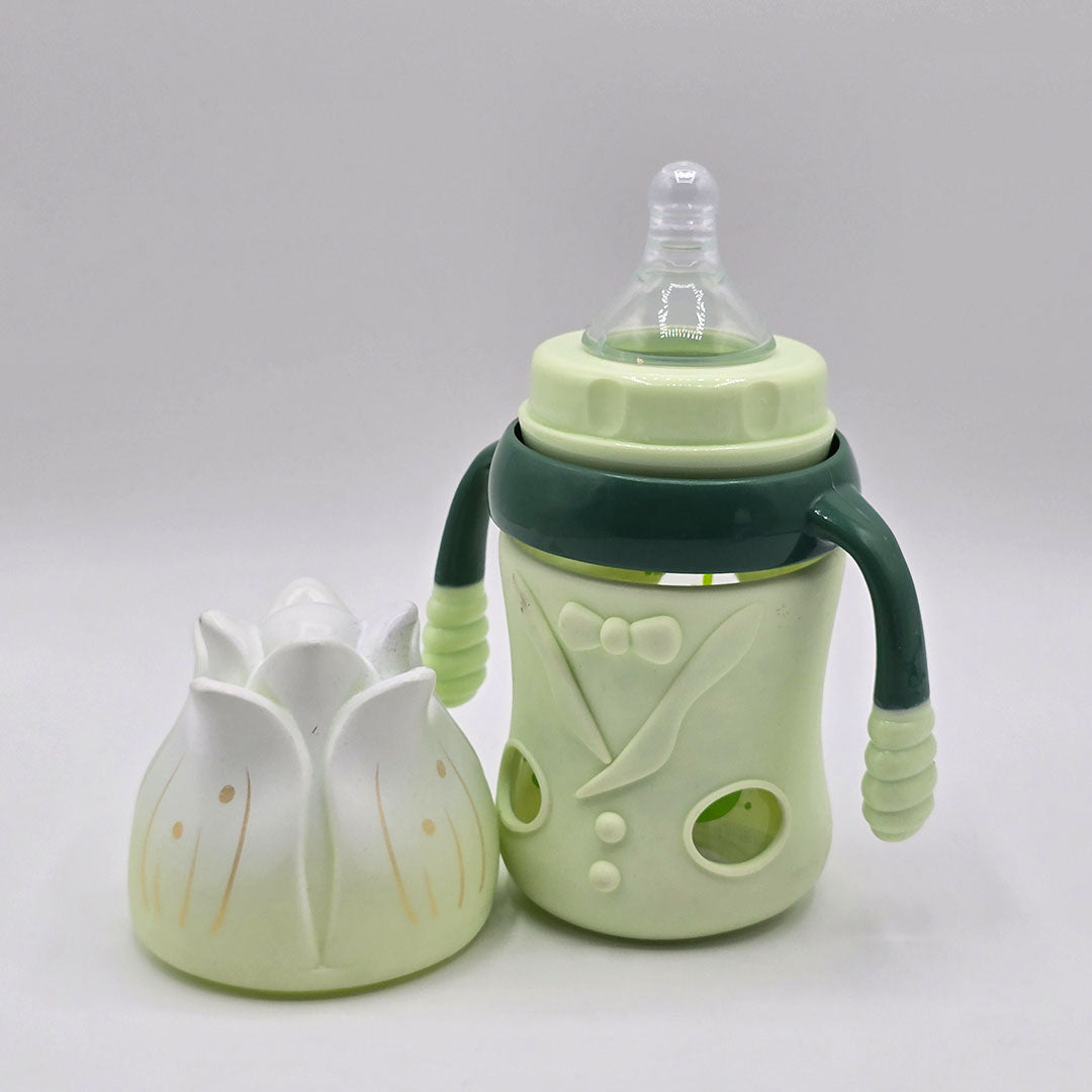 Glass Feeding Bottle – 160ml / 5 oz – Wide Neck Nipple