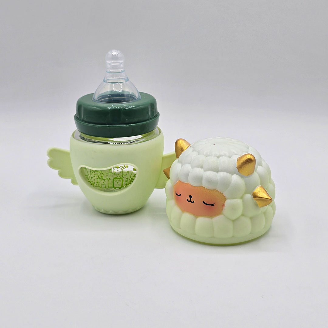Glass Feeding Bottle – 90ml / 3 oz – Wide Neck Nipple