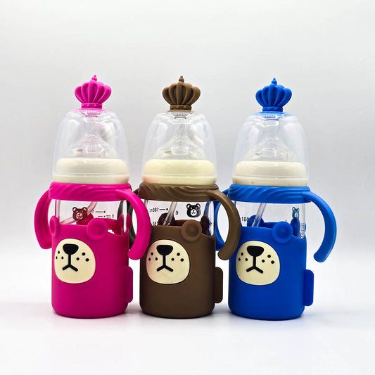 Cute Bear Baby Feeder – Wide Neck Glass 160ml (6oz)