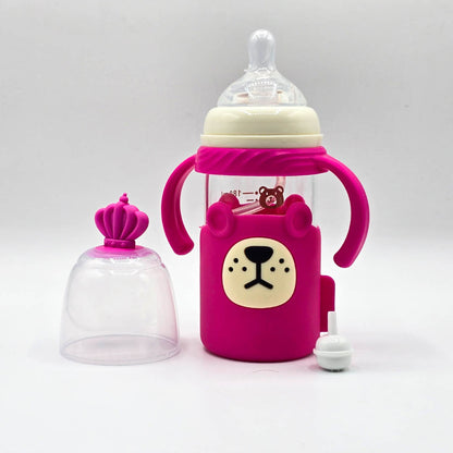Cute Bear Baby Feeder – Wide Neck Glass 160ml (6oz)