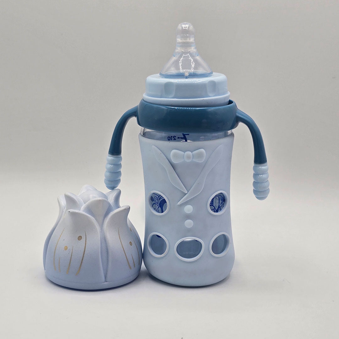Glass Feeding Bottle – 240ml / 8 oz – Wide Neck Nipple