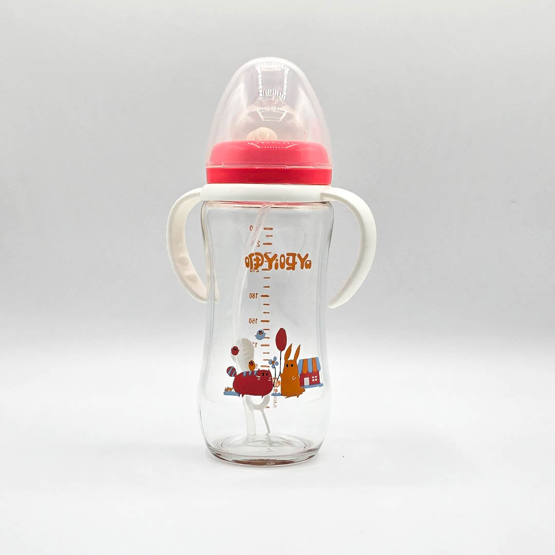 Glass Feeding Bottle 260ML 9-OZ Wide Neck